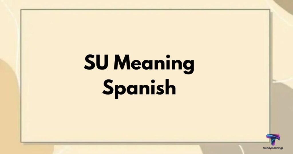 SU Meaning Spanish